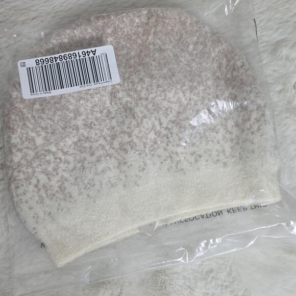 Barefoot Dreams CozyChic Lite Confetti Beanie Cream Taupe Knit Slouchy NWT OS